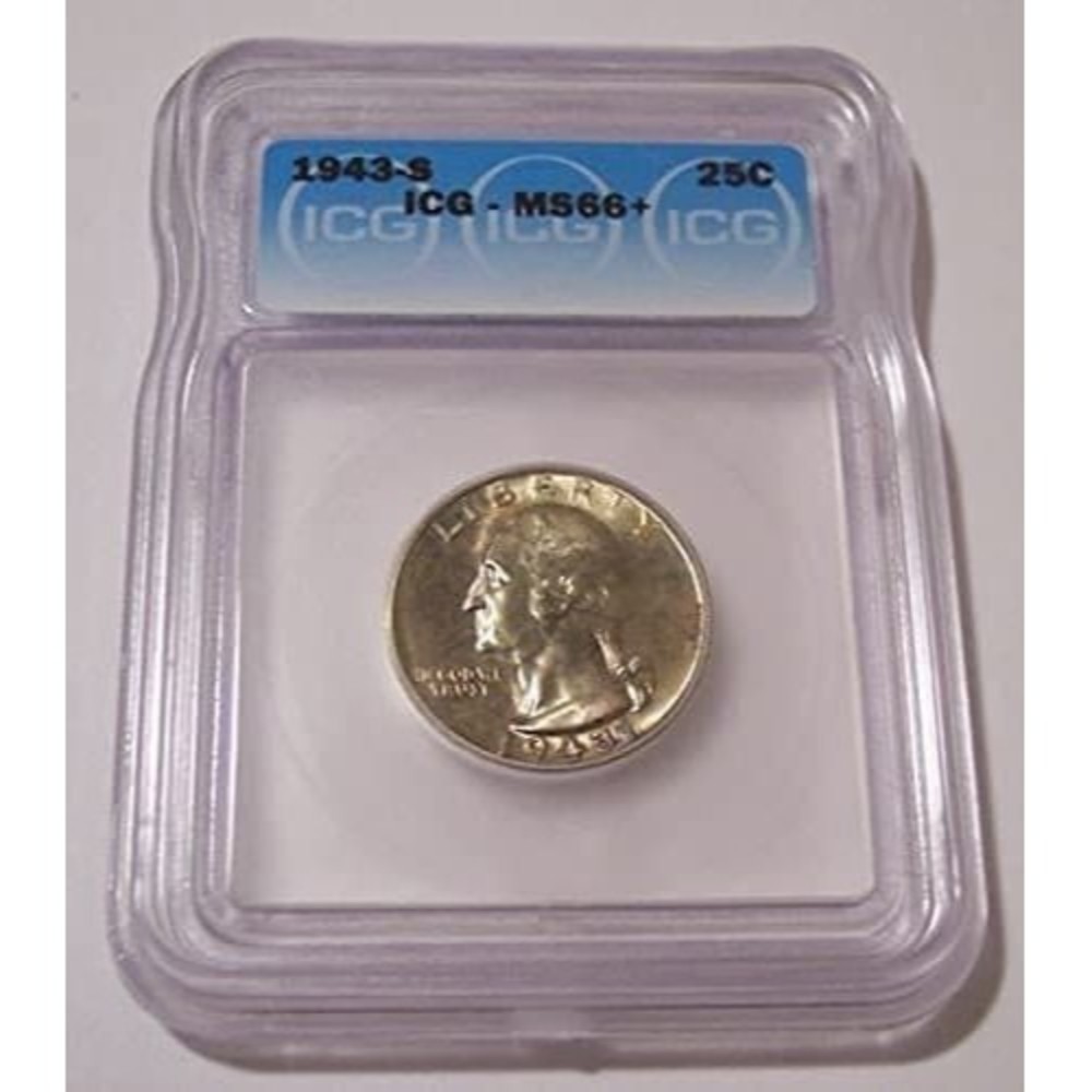 1943 S Washington Quarter Unc MS66+ ICG Toning